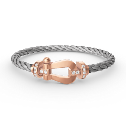 [Solara Jewelry]FORCE LARGE HORSESHOE HALF DIAMOND BRACELET ROSE GOLD