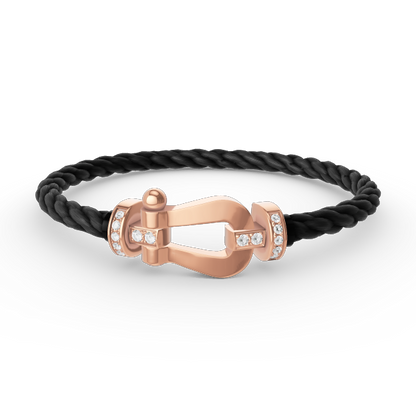 [Solara Jewelry]FORCE LARGE HORSESHOE HALF DIAMOND BRACELET ROSE GOLD