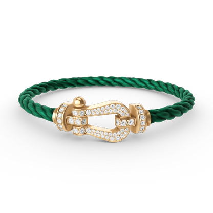 [Solara Jewelry]FORCE LARGE HORSESHOE FULL DIAMOND BRACELET GOLD