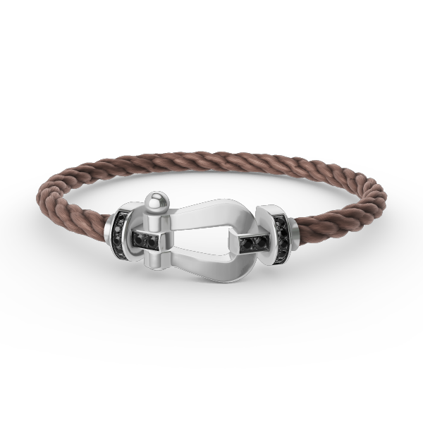 [Solara Jewelry]FORCE LARGE HORSESHOE BLACK DIAMOND BRACELET SILVER