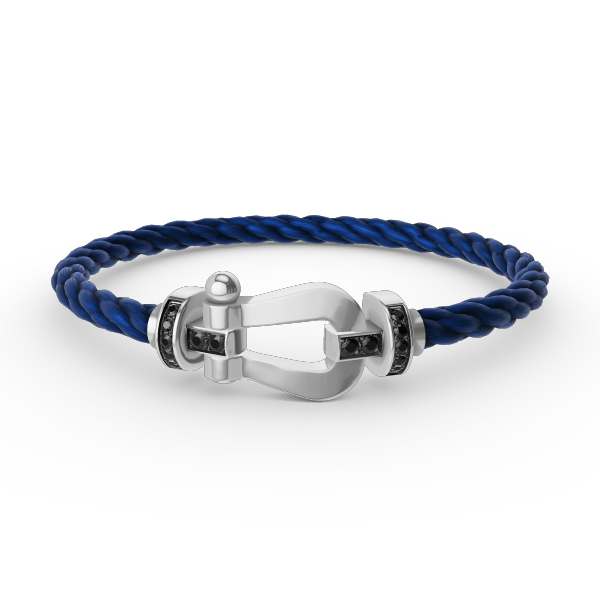 [Solara Jewelry]FORCE LARGE HORSESHOE BLACK DIAMOND BRACELET SILVER