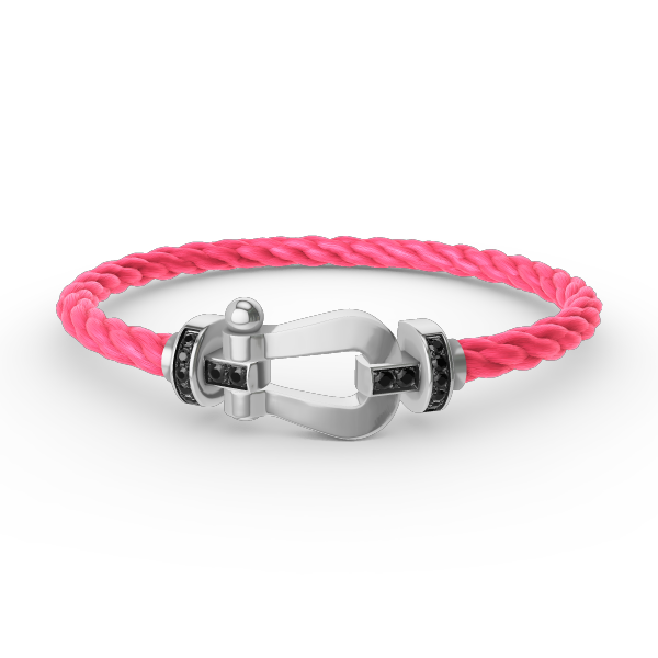 [Solara Jewelry]FORCE LARGE HORSESHOE BLACK DIAMOND BRACELET SILVER