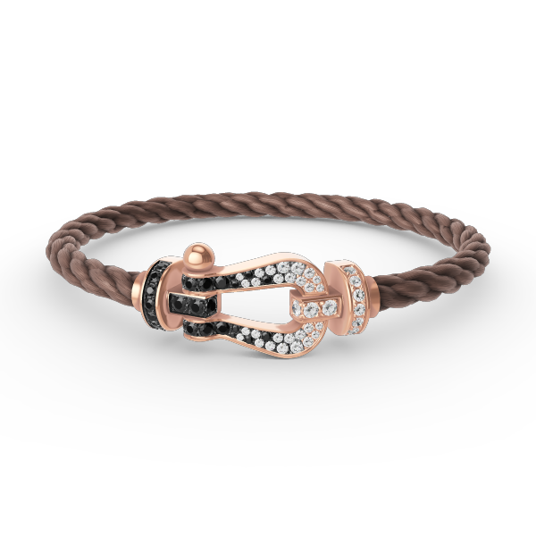 [Solara Jewelry]FORCE LARGE HORSESHOE BLACK WHITE DIAMOND BRACELET ROSE GOLD