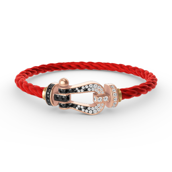 [Solara Jewelry]FORCE LARGE HORSESHOE BLACK WHITE DIAMOND BRACELET ROSE GOLD