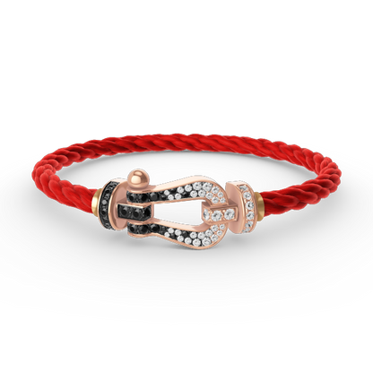 [Solara Jewelry]FORCE LARGE HORSESHOE BLACK WHITE DIAMOND BRACELET ROSE GOLD