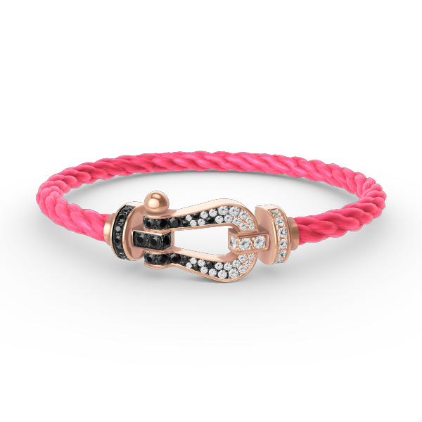 [Solara Jewelry]FORCE LARGE HORSESHOE BLACK WHITE DIAMOND BRACELET ROSE GOLD