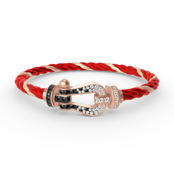 [Solara Jewelry]FORCE LARGE HORSESHOE BLACK WHITE DIAMOND BRACELET ROSE GOLD