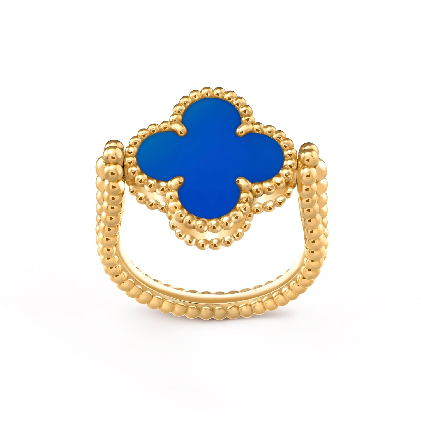 [Solara Jewelry]CLOVER RIVERSIBLE BLUE AGATE RING