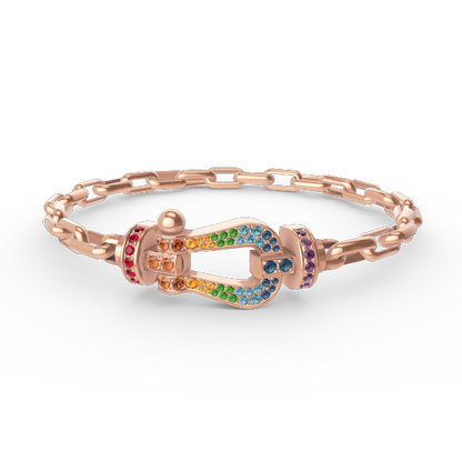 [Solara Jewelry]FORCE LARGE HORSESHOE CLASP  METAL BRACELET