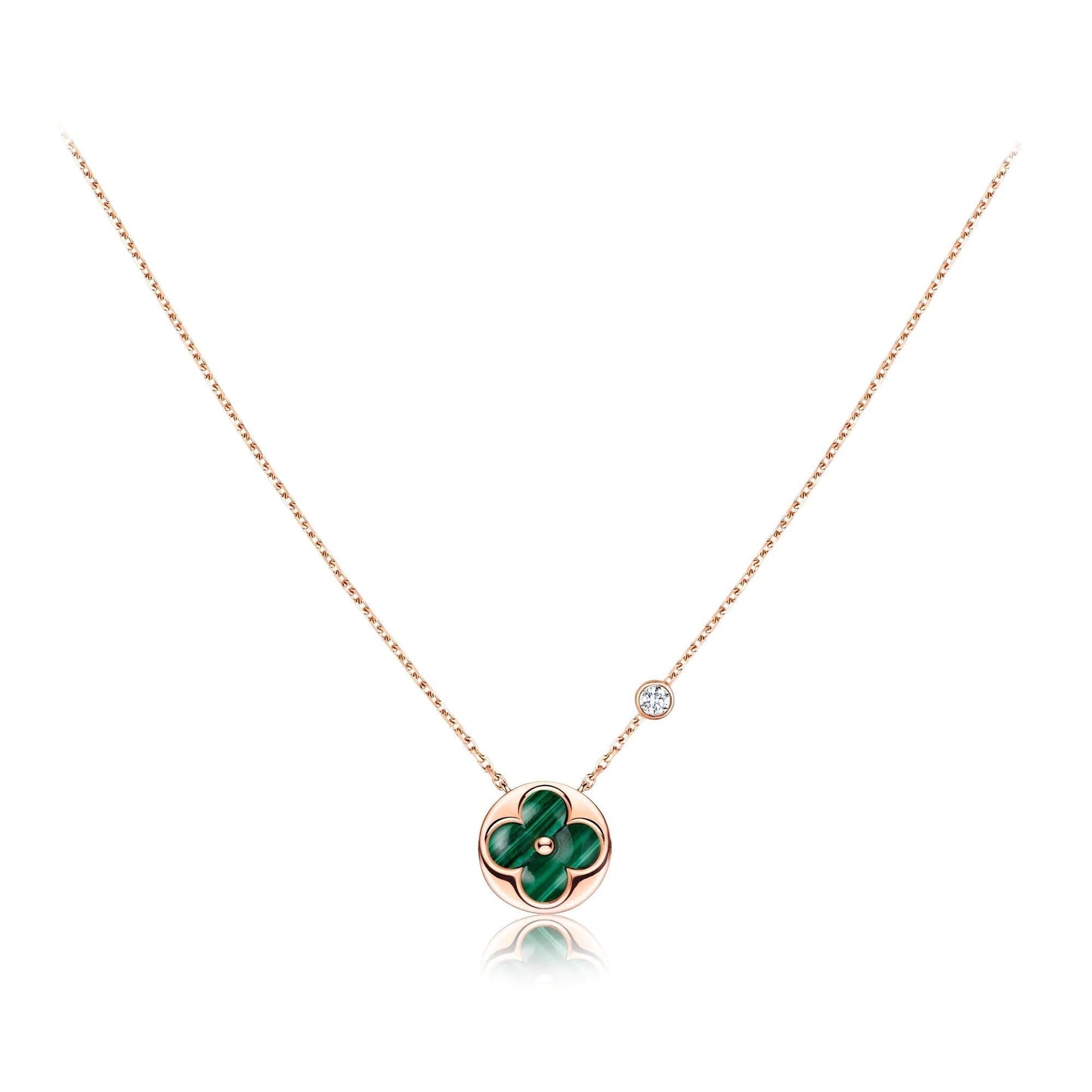 [Solara Jewelry]SUN PEDANT PINK GOLD 1 DIAMOND NECKLACE