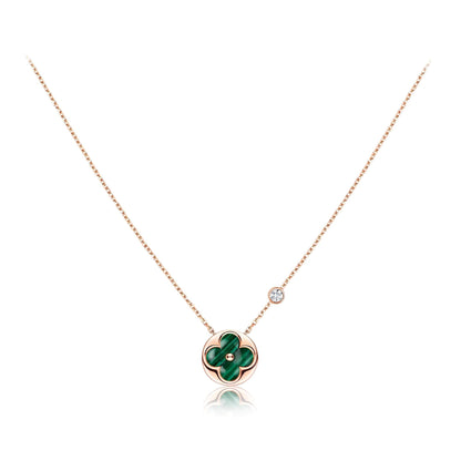 [Solara Jewelry]SUN PEDANT PINK GOLD 1 DIAMOND NECKLACE