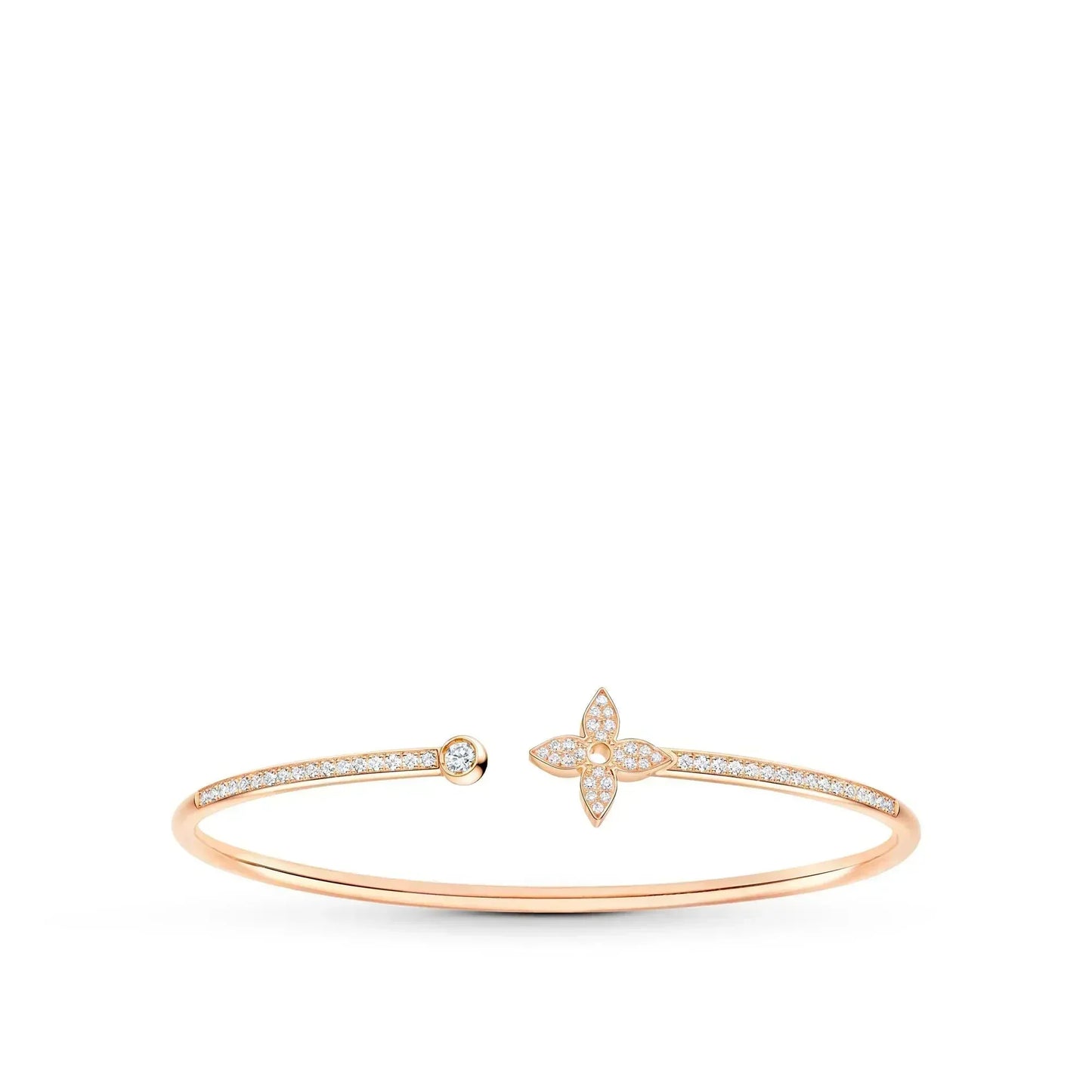 [Solara Jewelry]IDYLLE PINK GOLD OPEN BRACELET DIAMOND PAVED