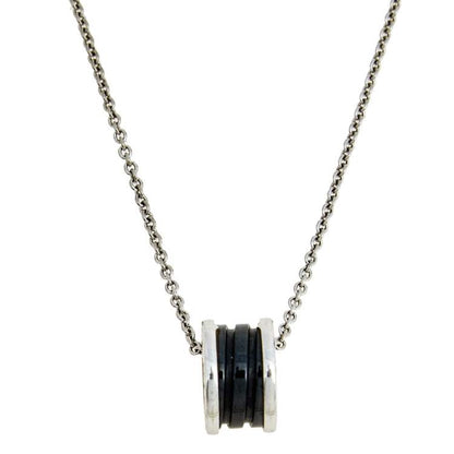 [Solara Jewelry]ZERO 1 BLACK CERAMIC SILVER NECKLACE