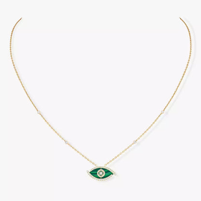 [Solara jewelry]Lucky Eye Diamond Necklace in Rose Gold and Turquoise