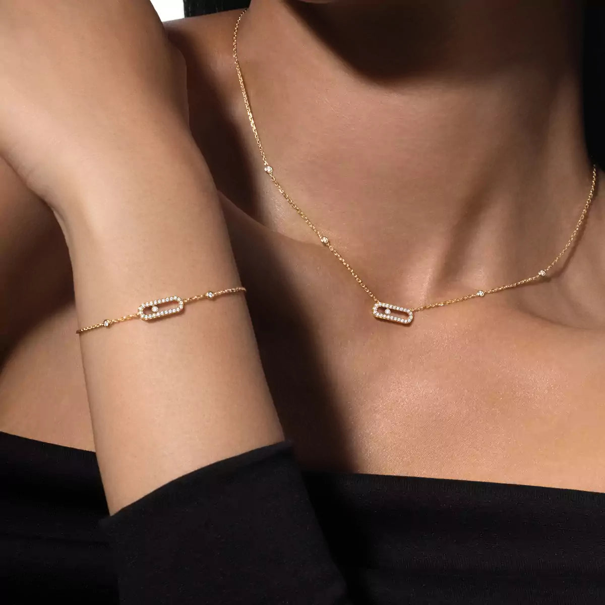 [Solara jewelry]Diamond Necklace Move Uno