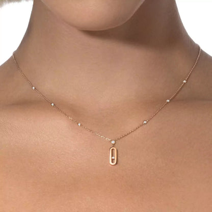 [Solara jewelry] Move Uno Gold Diamond Long Necklace