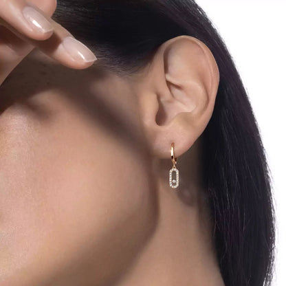 [Solara jewelry]Move Uno Single Diamond Hoop Earring