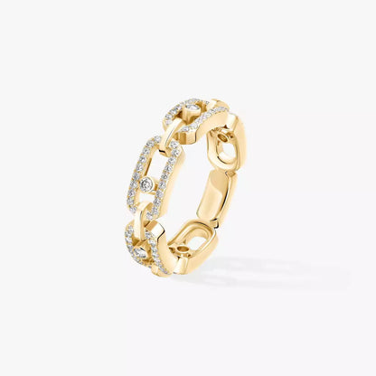 [Solara jewelry]Move Link Pave_-Set Diamond Ring in Gold