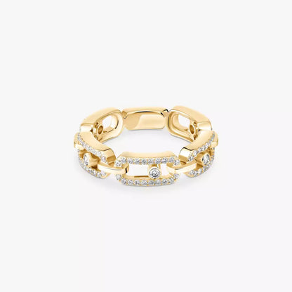 [Solara jewelry]Move Link Pave_-Set Diamond Ring in Gold