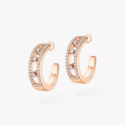 [Solara jewelry]Diamond Pave_ Hoop Earrings Move