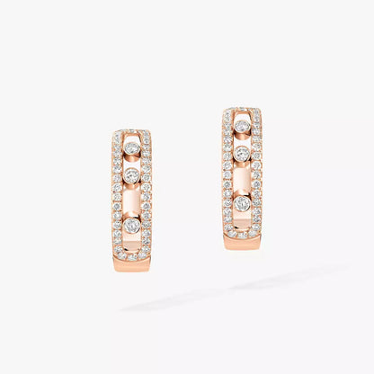 [Solara jewelry]Diamond Pave_ Hoop Earrings Move
