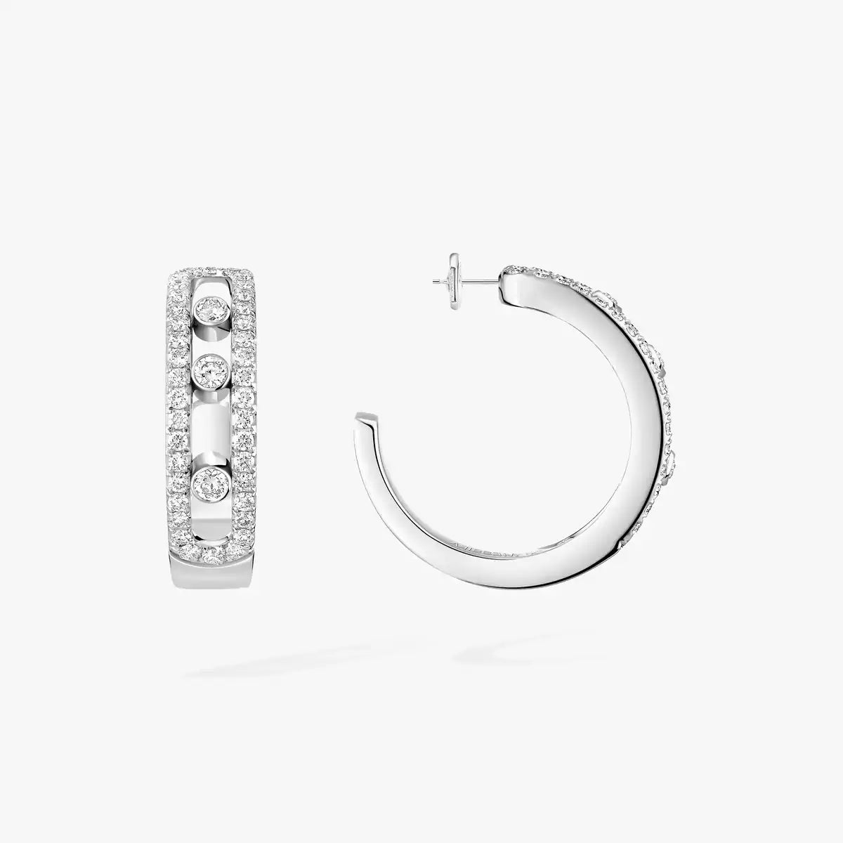 [Solara jewelry]Diamond Pave_ Hoop Earrings Move