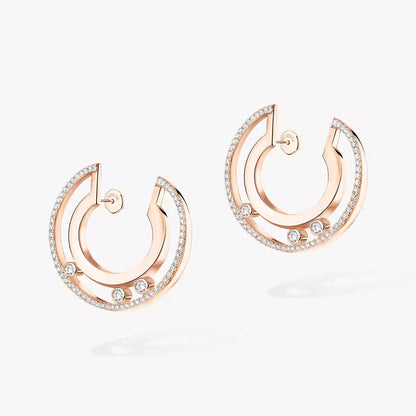 [Solara jewelry]Move Romane Small Diamond Hoop Earrings