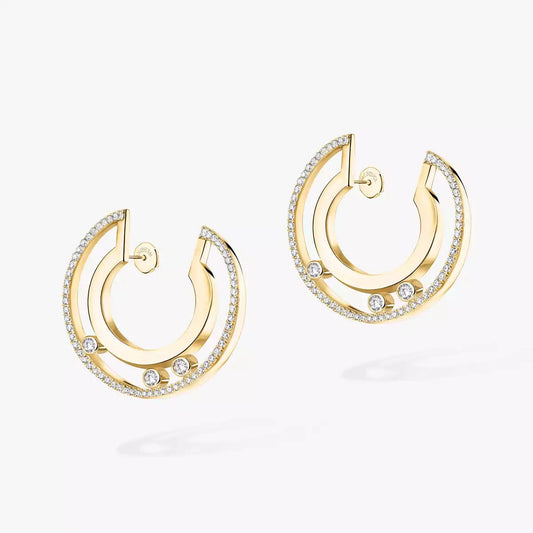 [Solara jewelry]Move Romane Small Diamond Hoop Earrings