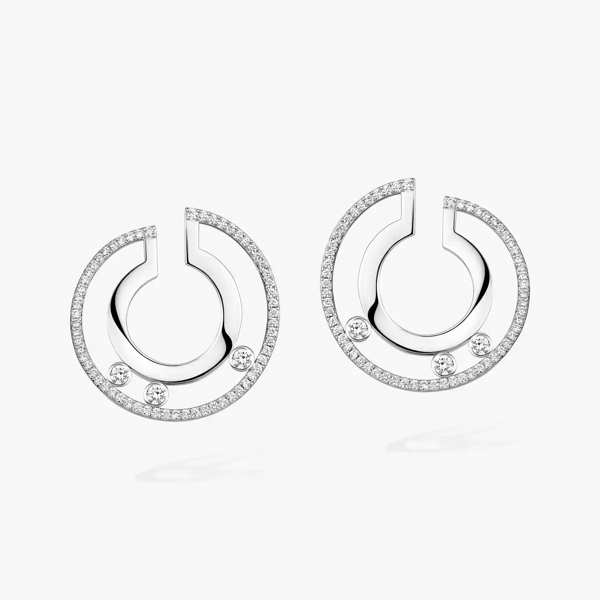 [Solara jewelry]Move Romane Small Diamond Hoop Earrings