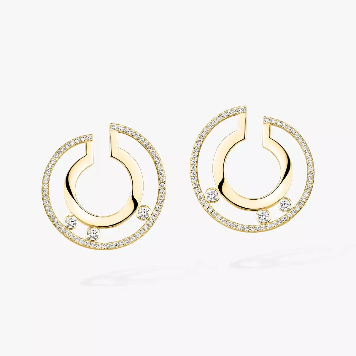 [Solara jewelry]Move Romane Small Diamond Hoop Earrings