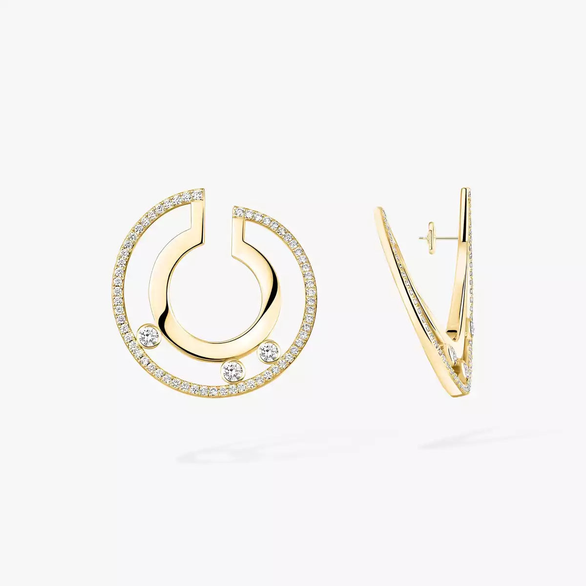 [Solara jewelry]Move Romane Small Diamond Hoop Earrings