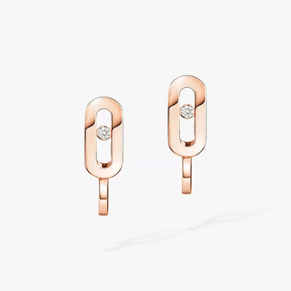 [Solara jewelry]Diamond Mini Hoop Earrings Move Classique