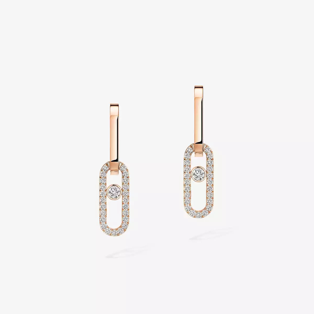 [Solara jewelry]Move Link Diamond Earrings