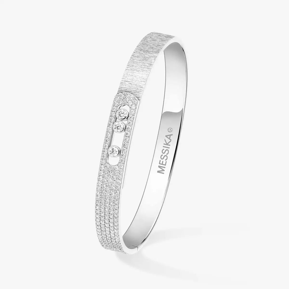 [Solara jewelry]Move Noa Ciselé half pavé bangle