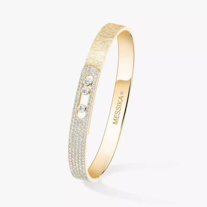 [Solara jewelry]Move Noa Ciselé half pavé bangle