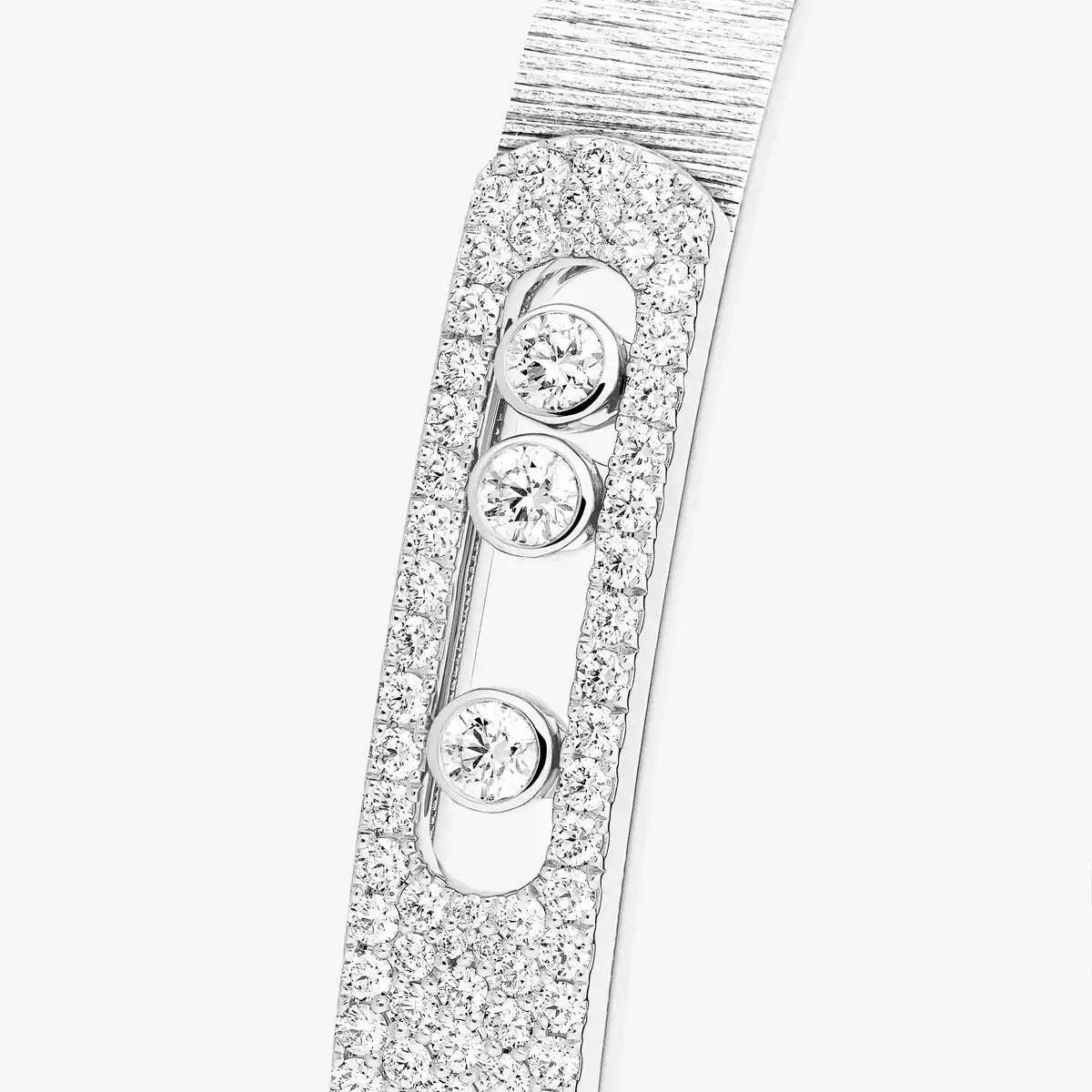 [Solara jewelry]Move Noa Ciselé half pavé bangle