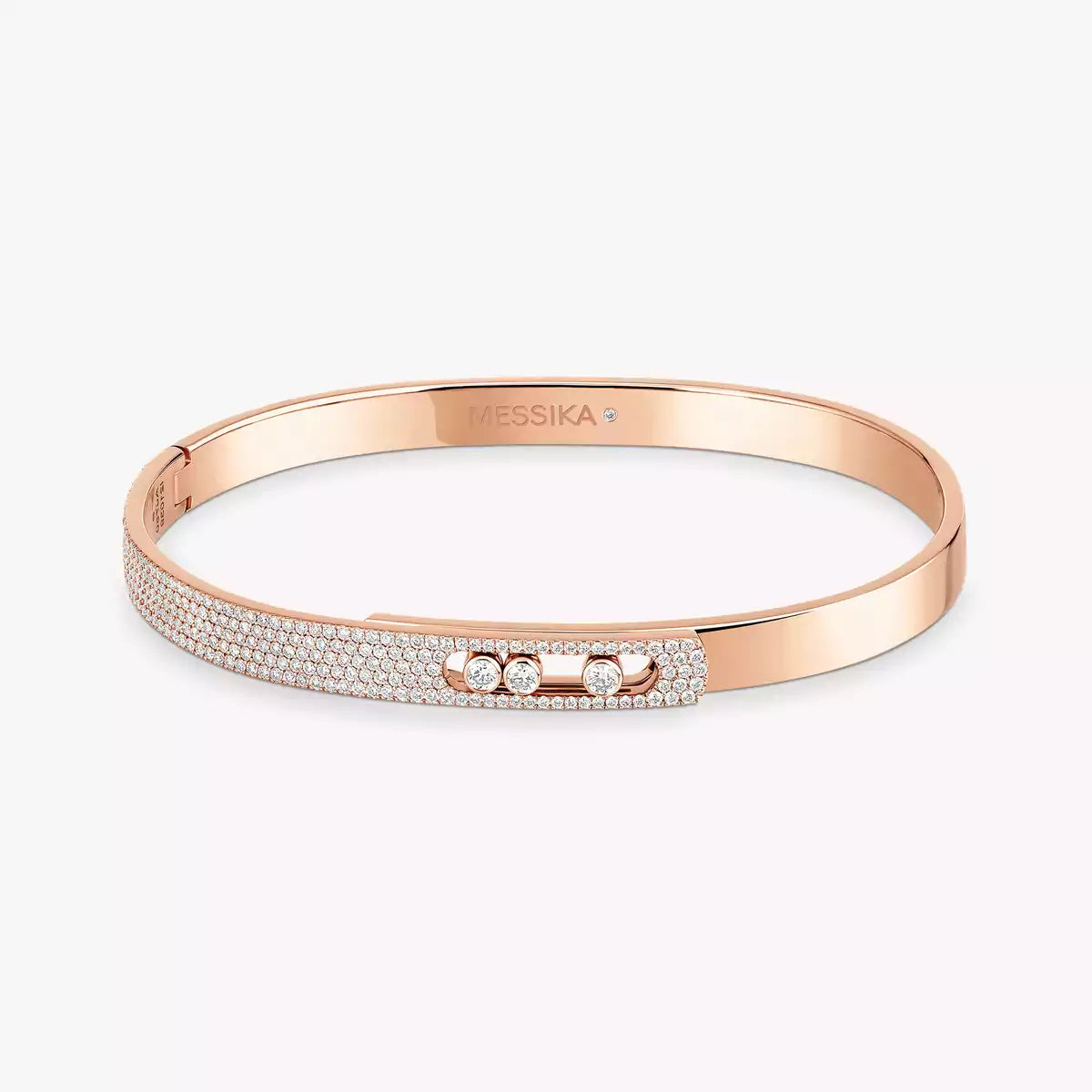 [Solara jewelry]Move Noa Rose Gold Pavé Diamond Bangle Bracelet