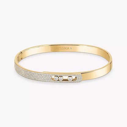 [Solara jewelry]Move Noa Rose Gold Pavé Diamond Bangle Bracelet