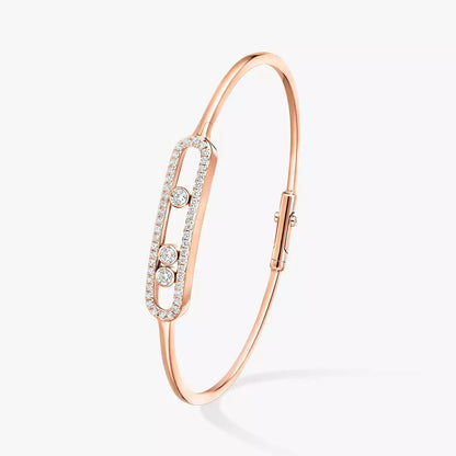 [Solara jewelry]Move Pavé Diamond Bangle Bracelet M