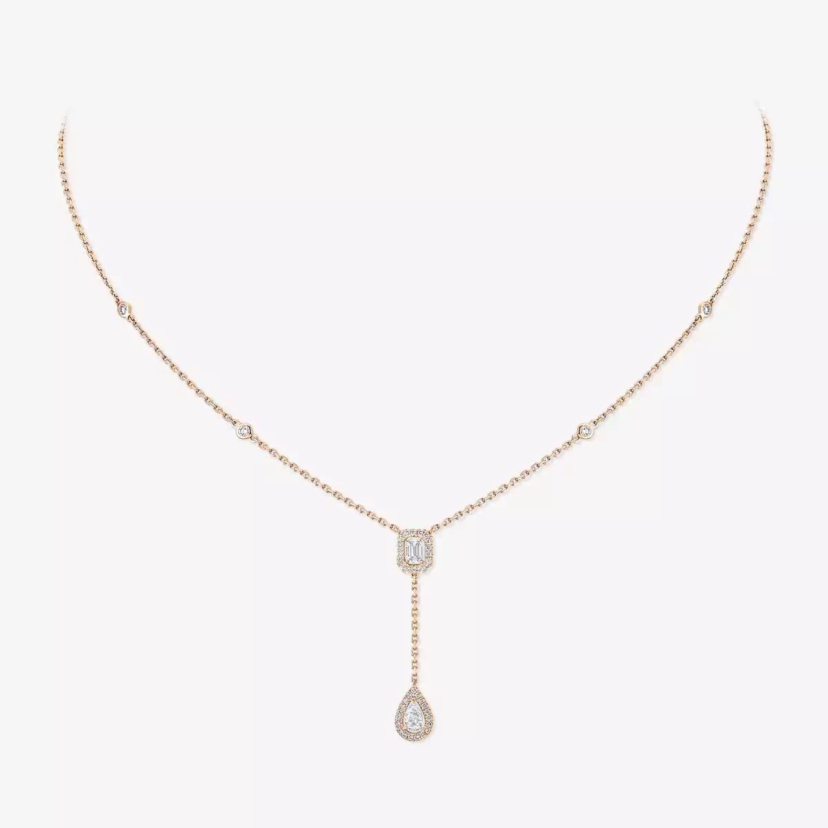 [Solara jewelry]Gold Diamond Tie Necklace