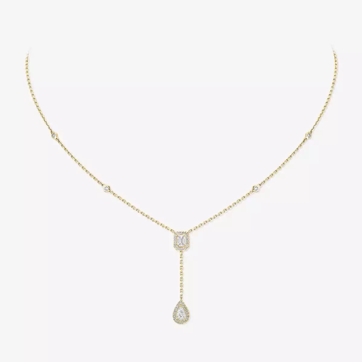 [Solara jewelry]Gold Diamond Tie Necklace