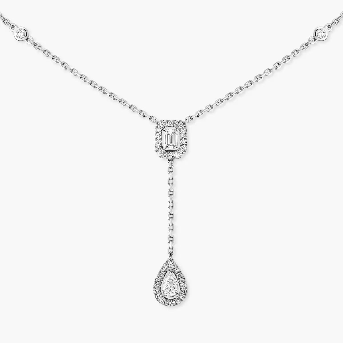 [Solara jewelry]Gold Diamond Tie Necklace