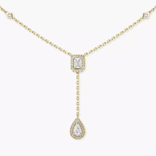 [Solara jewelry]Gold Diamond Tie Necklace