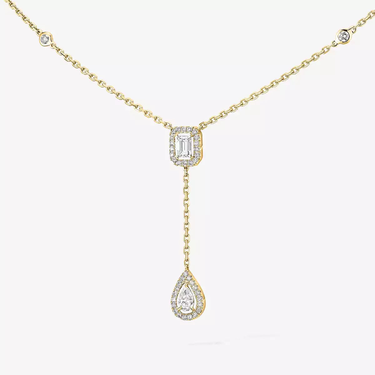 [Solara jewelry]Gold Diamond Tie Necklace