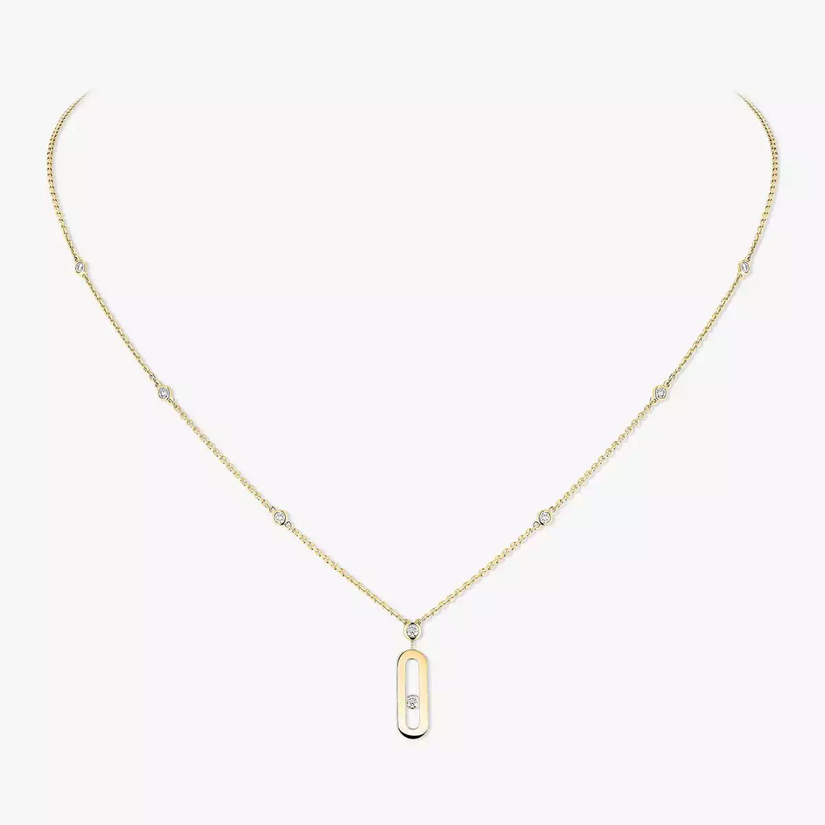 [Solara jewelry] Move Uno Gold Diamond Long Necklace