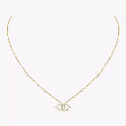 [Solara jewelry]Pave_ Diamond Necklace Lucky Eye