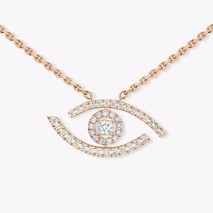 [Solara jewelry]Pave_ Diamond Necklace Lucky Eye