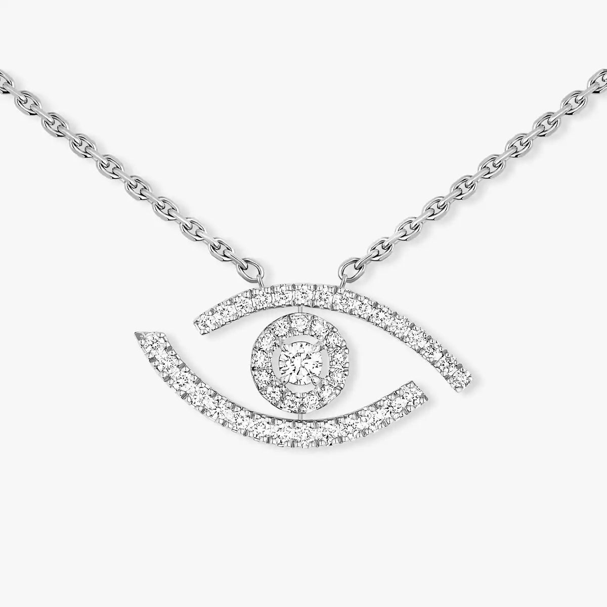 [Solara jewelry]Pave_ Diamond Necklace Lucky Eye