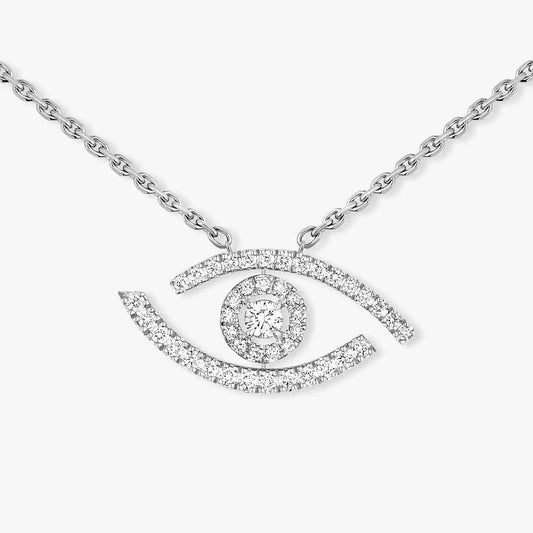 [Solara jewelry]Pave_ Diamond Necklace Lucky Eye