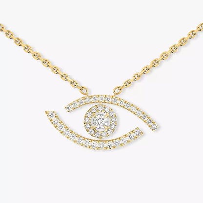 [Solara jewelry]Pave_ Diamond Necklace Lucky Eye